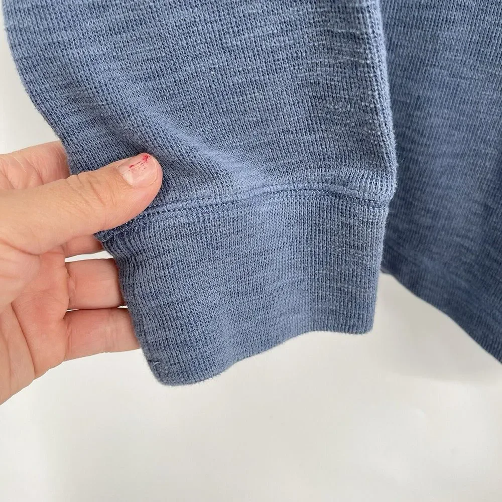 Banana Republic XL Pullover Shirt Mens Blue Textured Long Sleeve Crewneck Raglan